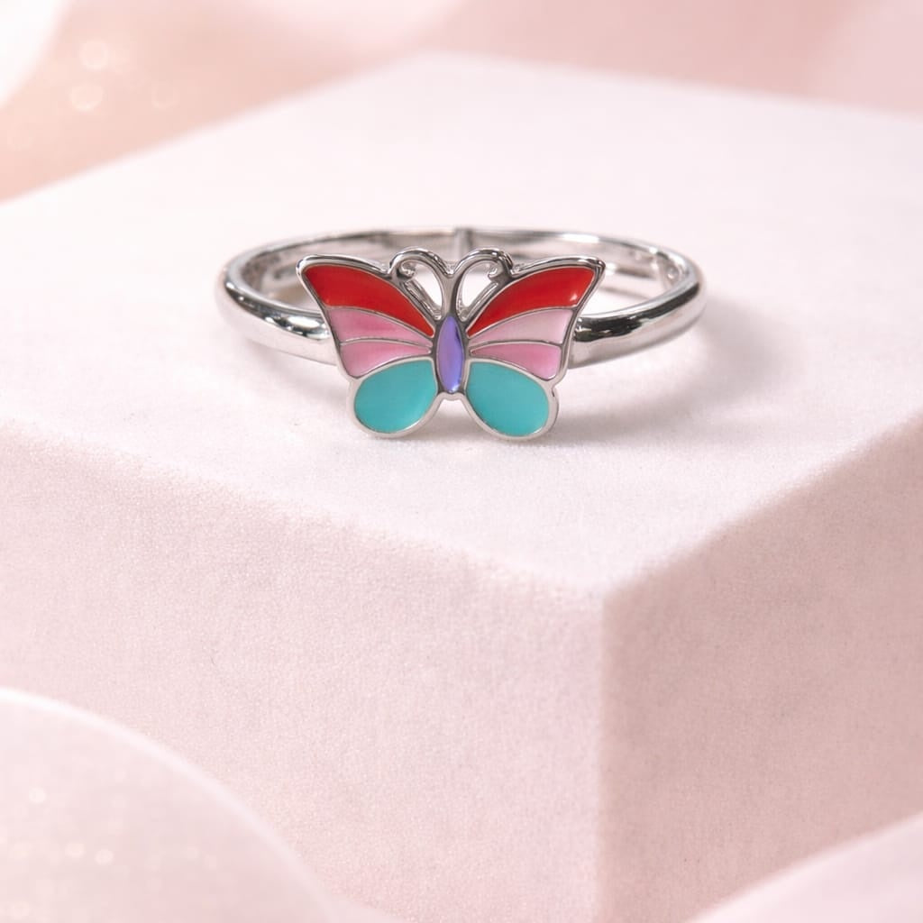 Cute Butterfly Cartoon Kids Adjustable Ring