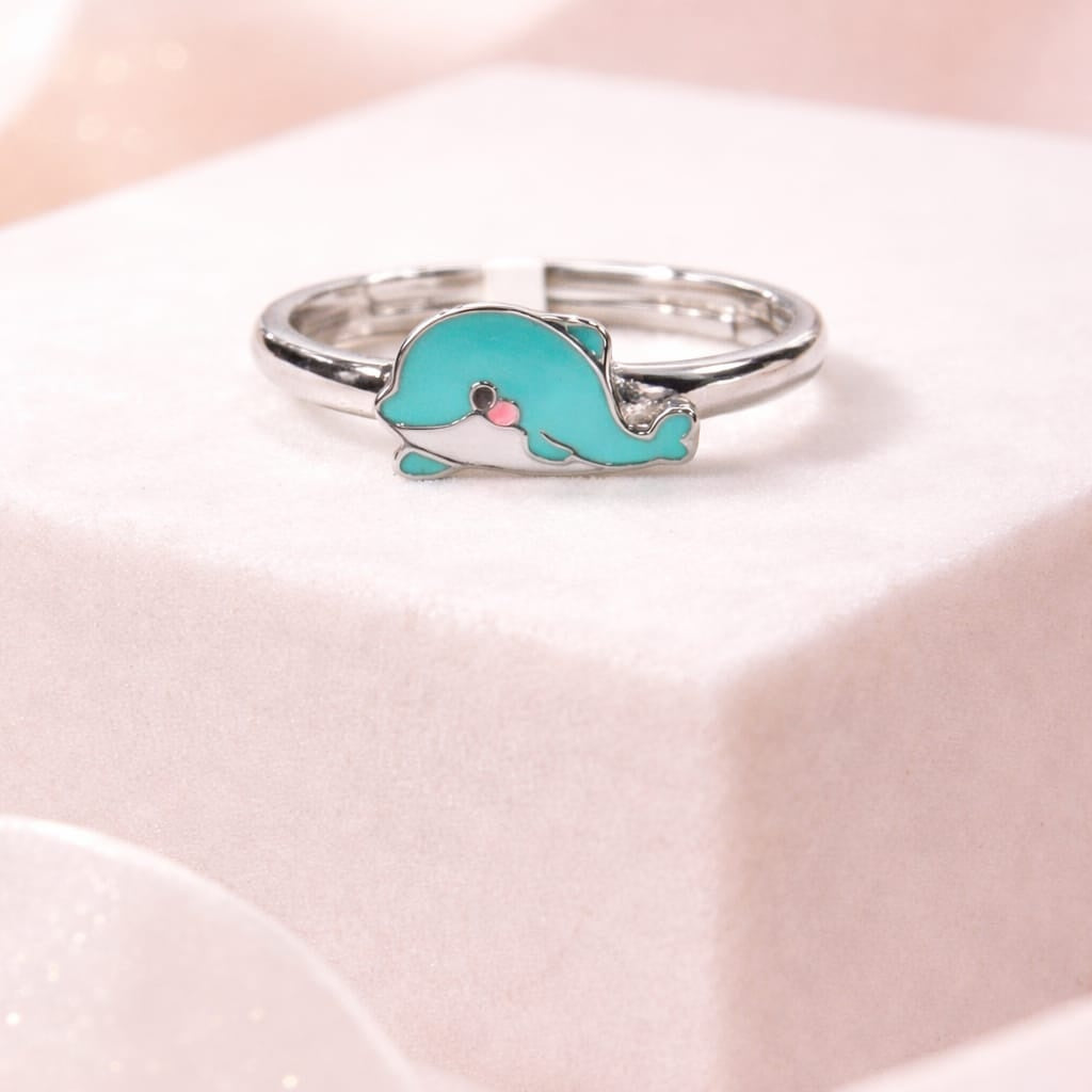 Cute Dolphin Cartoon Kids Adjustable Ring