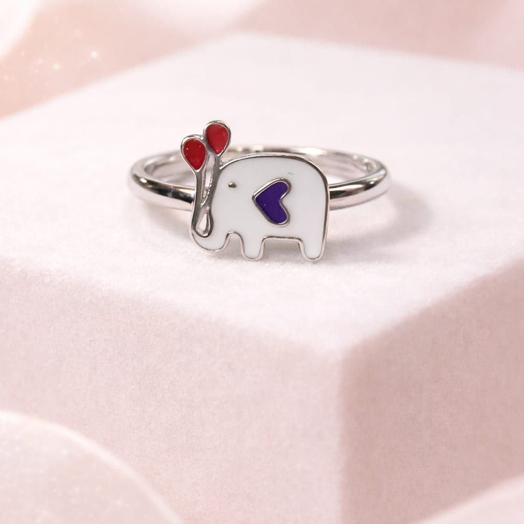 Cute Elephant Cartoon Kids Adjustable Ring