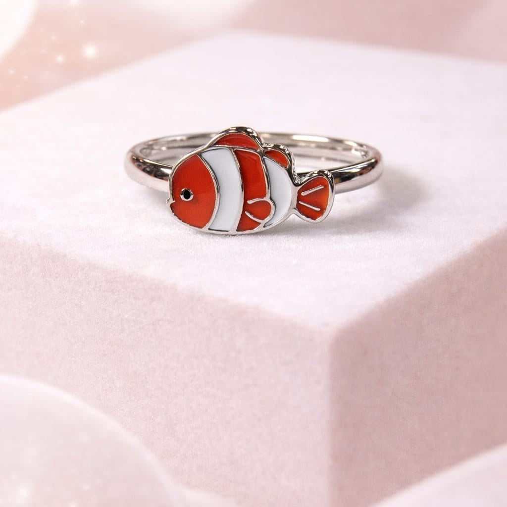 Cute Clownfish Cartoon Kids Adjustable Ring