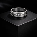 Classic Silver Crystal Trio Band Ring
