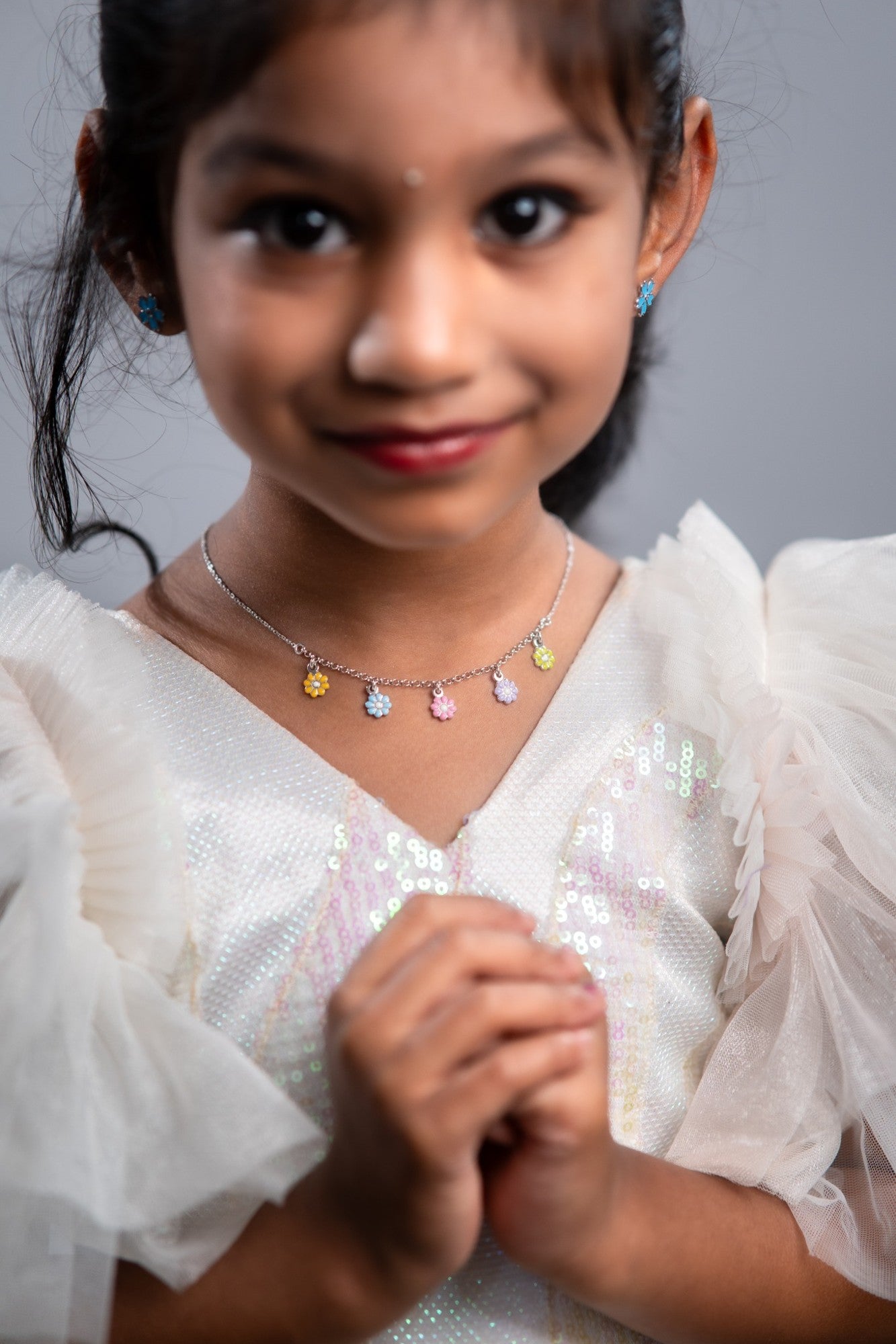 Cute Floral Charm Necklace for Kids