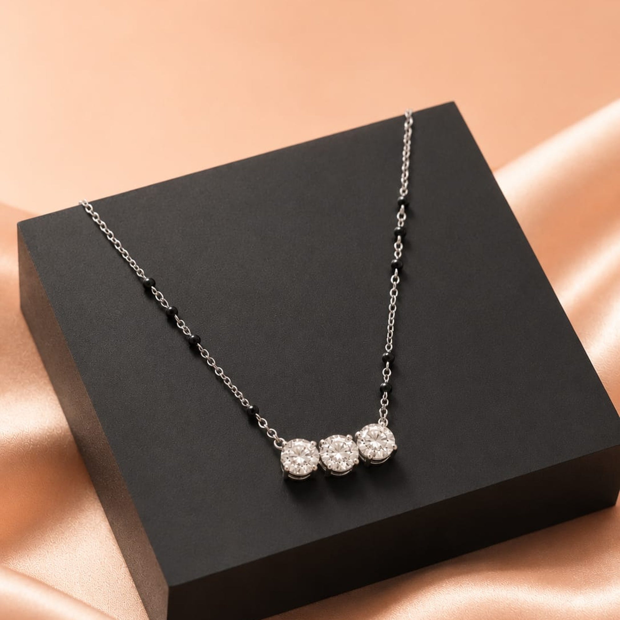 Triple Spark Mangalsutra Chain in 925 Sterling Silver